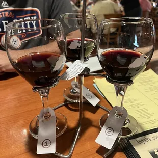 Wine flight is a great way to sample new wines!
