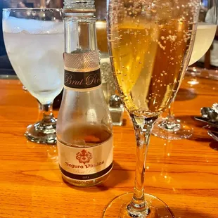 Mini rose cava bottles