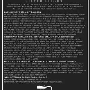 Silver Bourbon Tasting Menu