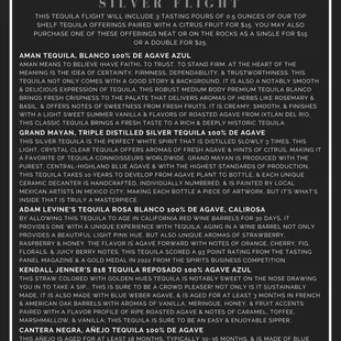 Silver Tequila Tasting Menu