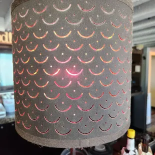 Lamp shade but all I see are boobies. Made me laugh.
