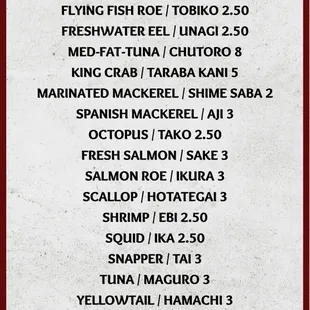 Nigiri &amp; Sashimi