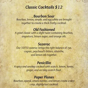 Classic Cocktails