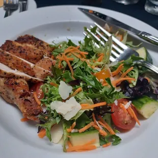 1/2 salad portion,  added chicken