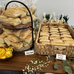 Turkey and chicken salad sandwiches