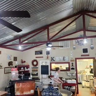 a woman in a kitchen