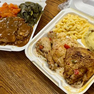 The Ultimate Mac and Cheese Southern-Style Greens Garlic Mashed Potatoes Candied Yams Smothered Pork Chop Combo Herb Roasted Chicken Combo