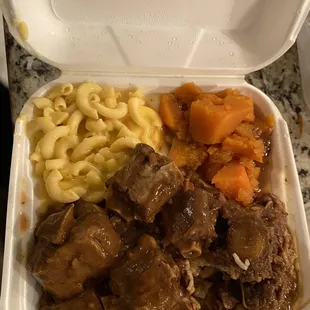 Oxtails with The Ultimate Mac and Cheese, &amp; Candied Yams