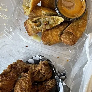 Boudin Eggrolls &amp; Cajun Fried Chicken