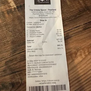 The price for 2 people was $83.