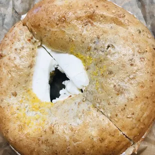 Multigrain toasted with light cream cheese