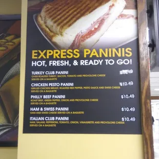 sandwiches, menu
