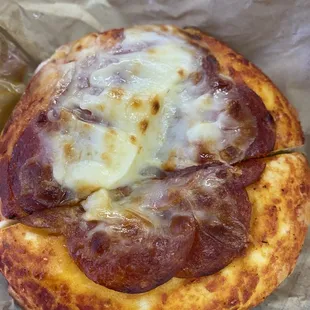 Yummy pizza bagel