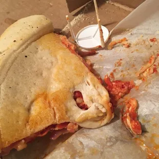 Shared review of our pizza which had a lot of raw dough as you can see pictured below.