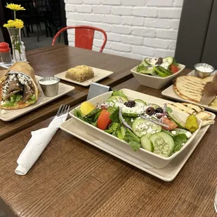 Gyro Meat, Small Greek Salad, Baklava