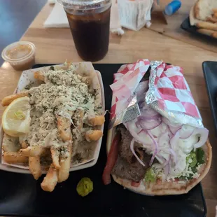 Gyro and feta fries...yum.
