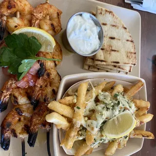 GARLIC SHRIMP SOUVLAKI