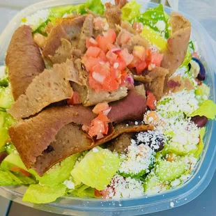 Salad Rice Bowl with Gyro