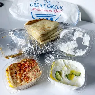 Hummus &amp; Tzatziki with Pita!