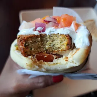 Inside a Falafel Gyros