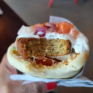 Inside a Falafel Gyros