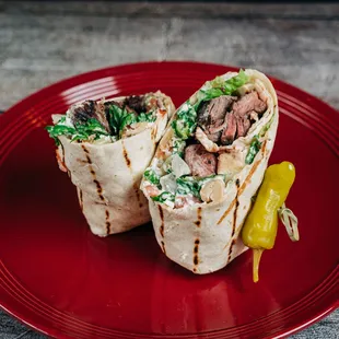 Greek Salad Wrap w/ Steak