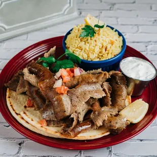 Gyro Plate w/ Rice Pilaf