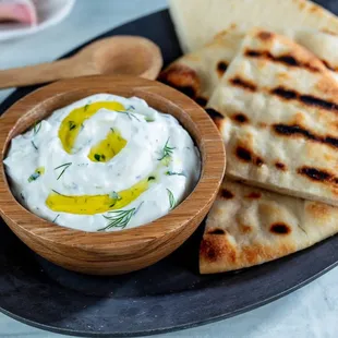pita bread and dip