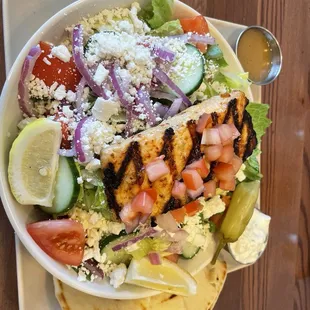 Classic Greek salad w/Salmon