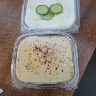 Humus and Taziki dips. I forgot to take pics of pita.