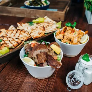 Beef/Lamb &amp; Chicken Gyro w/ Mint Sauce and Pita Bread