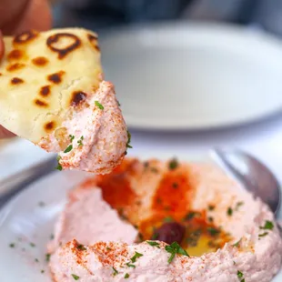 Greek Caviar Tarama and Grilled Pita Bread