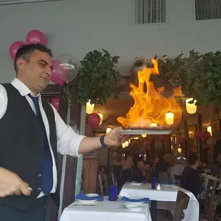 Our famous Saganaki!