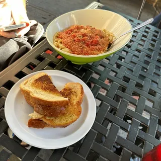 Spaghetti with Marinara Sauce and Parmesan Cheese