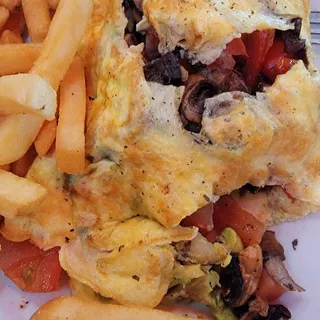 Avocado, Tomato and Mushroom Omelette