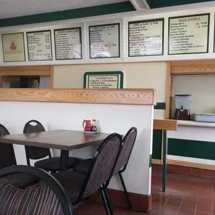 Interior and menu.