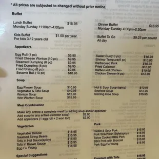 menu