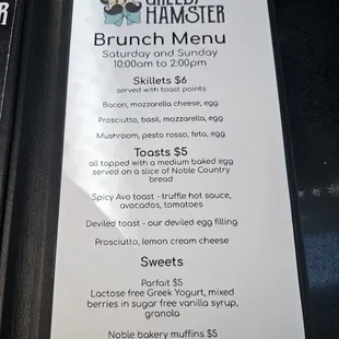 they just rolled out a nice elegant little brunch menu