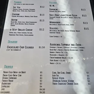 menu