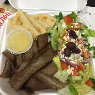 Gyro plate no rice add extra salad