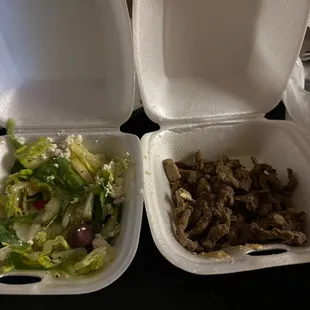 Just picked up togo and wow $28 dollars for side salad and very little meat.