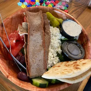 Greek Salad with gyro meat