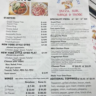 Menu page 1