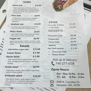 Menu page 2