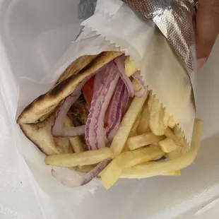 Chicken Kabob Pita Sandwich