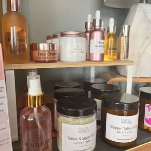 Tallow and Vegan skin care products locally produced by Rendered Radiance!  Best products that I've ever tried for my skin!