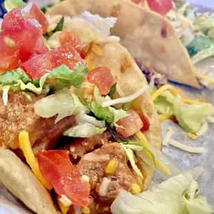 Beef with red Chile Hard Shell Taco