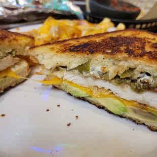 Green Chile Chicken Melt Sandwich