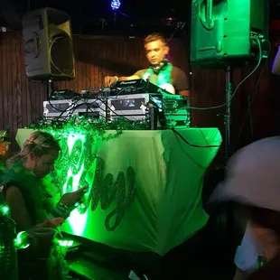 a dj at a party