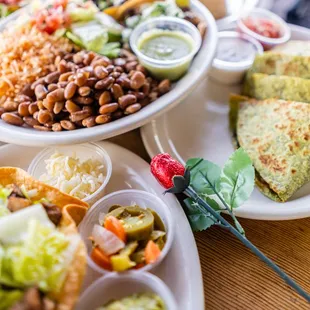 a variety of mexican food